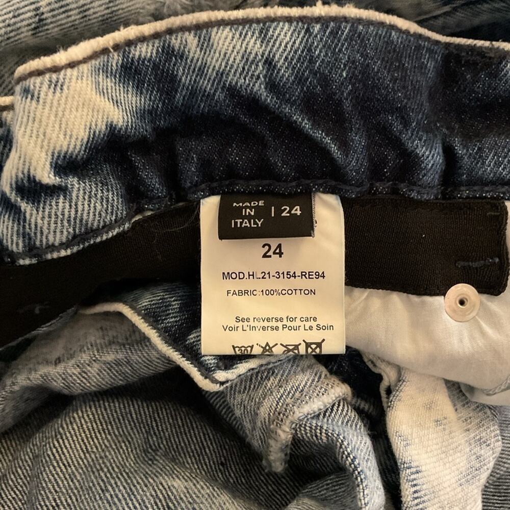RETROFETE Haisley Denim Short in Sienna Wash Elastic Waist Distressed Acid Wash - Picture 9 of 11